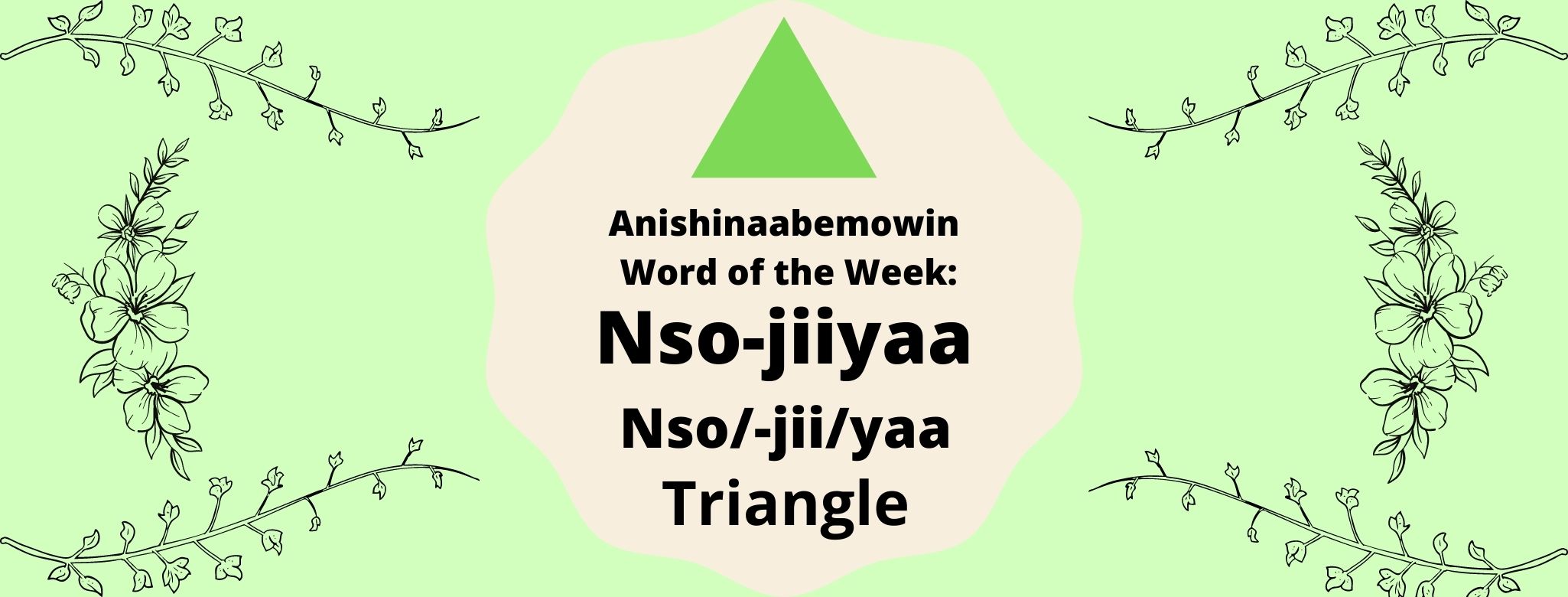 Anishinaabemowin Word of the Week Nso jiiyaa Nso jiiyaa Triangle