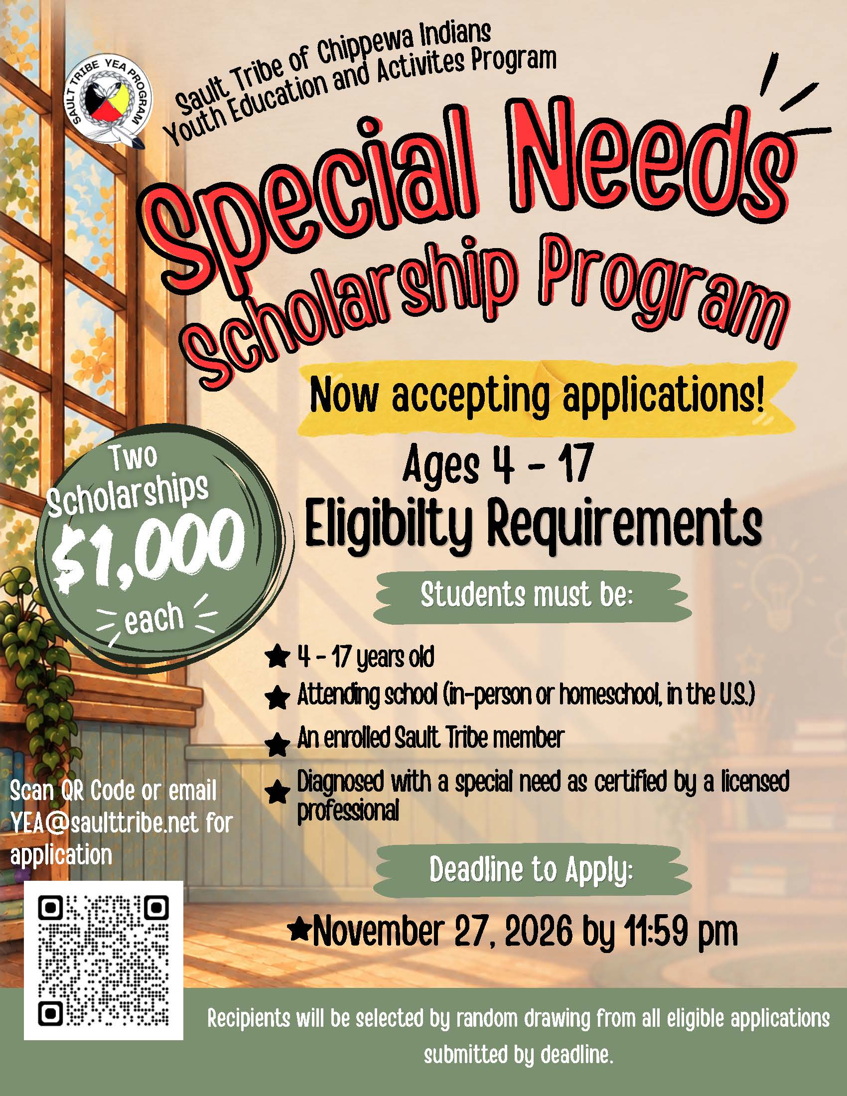 Special Needs Scholarship 17U YEA